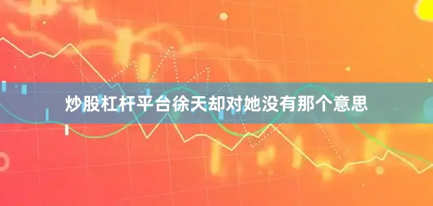 炒股杠杆平台徐天却对她没有那个意思