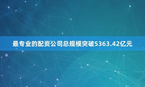 最专业的配资公司总规模突破5363.42亿元
